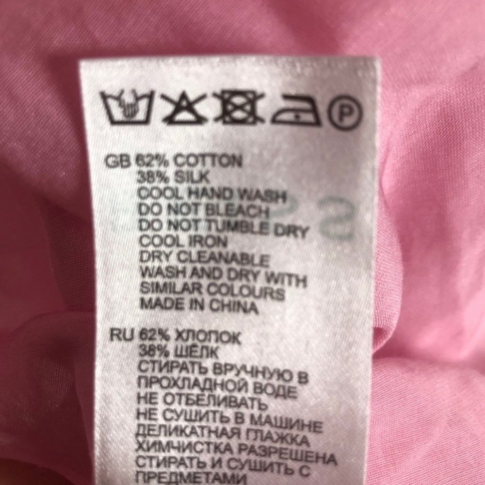 Reiss Ashlyn Ruffle Split Neck Long 3/4 Sleeve Blouse Pink Top  Women’s 10 NEW - Picture 6 of 6